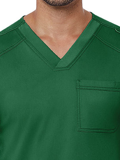 Men's One-Pocket V-Neck Top - 5501 - Hunter Green