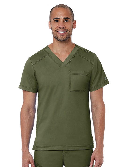 Men's One-Pocket V-Neck Top - 5501 - Olive