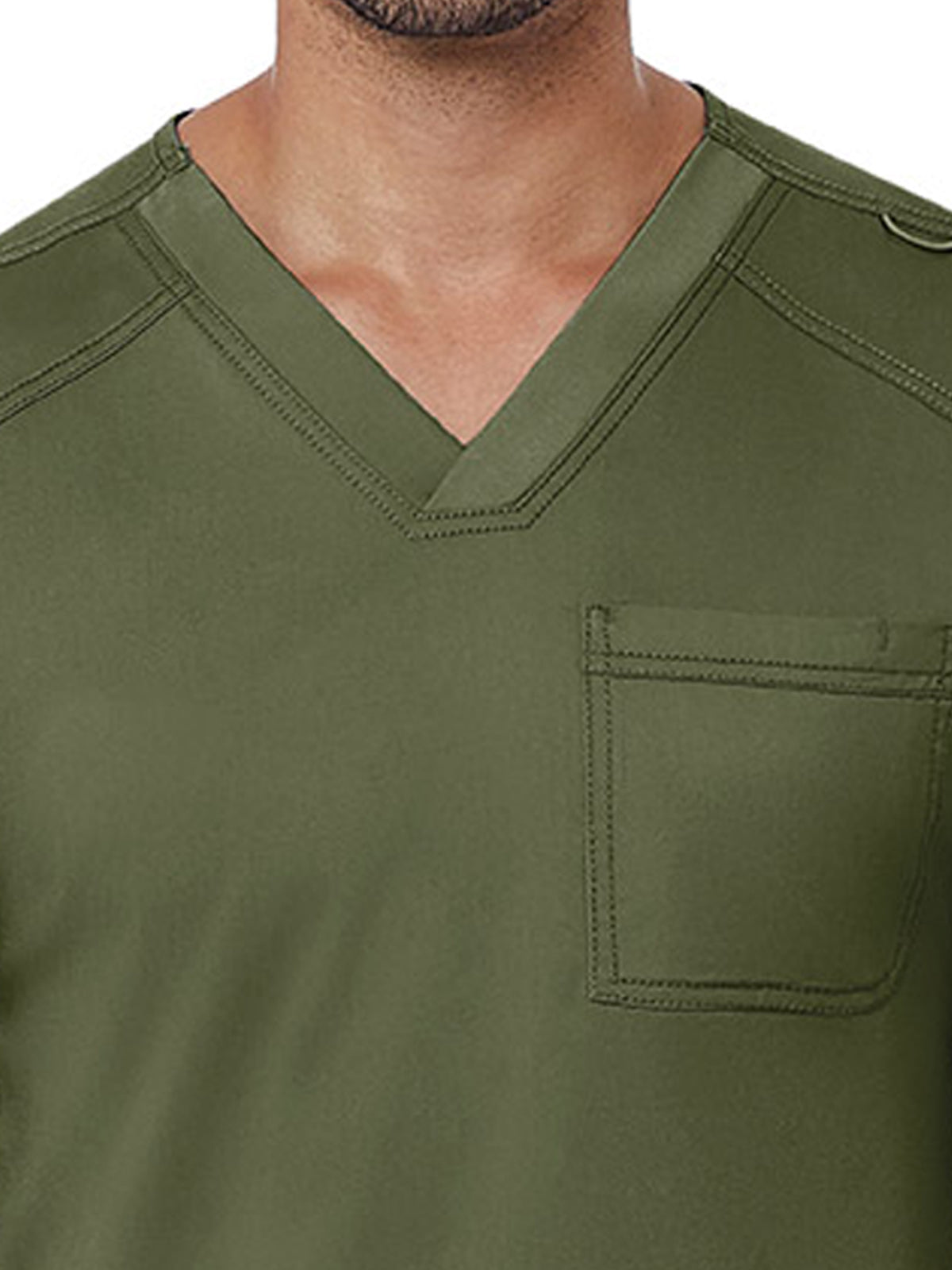 Men's One-Pocket V-Neck Top - 5501 - Olive