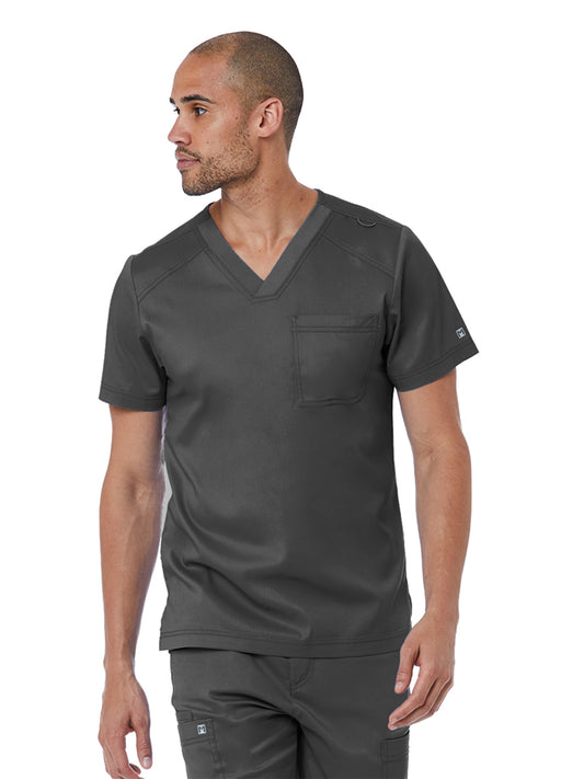 Men's One-Pocket V-Neck Top - 5501 - Pewter