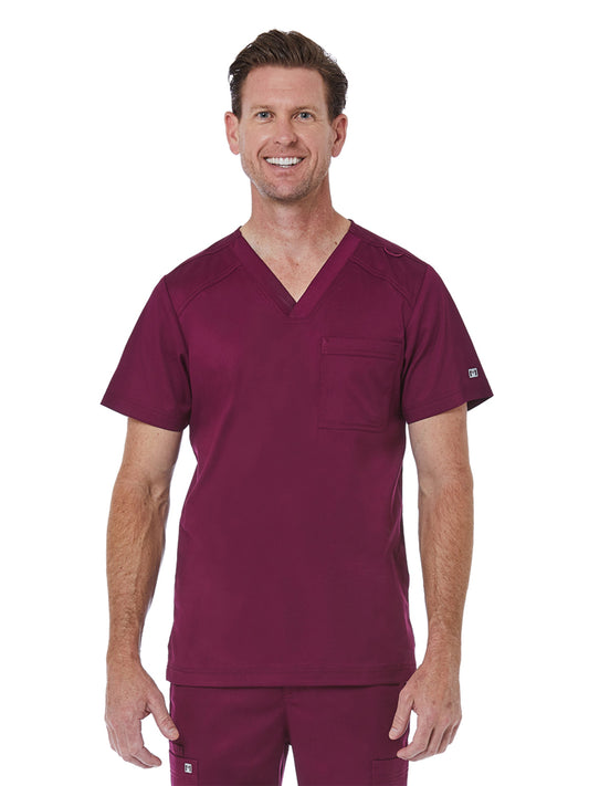 Men's One-Pocket V-Neck Top - 5501 - Wine