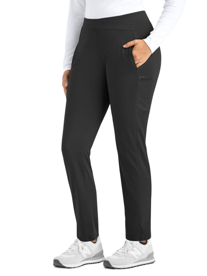 Women's Four-Pocket Wrapped Waist Tapered Pant - 60301 - Black