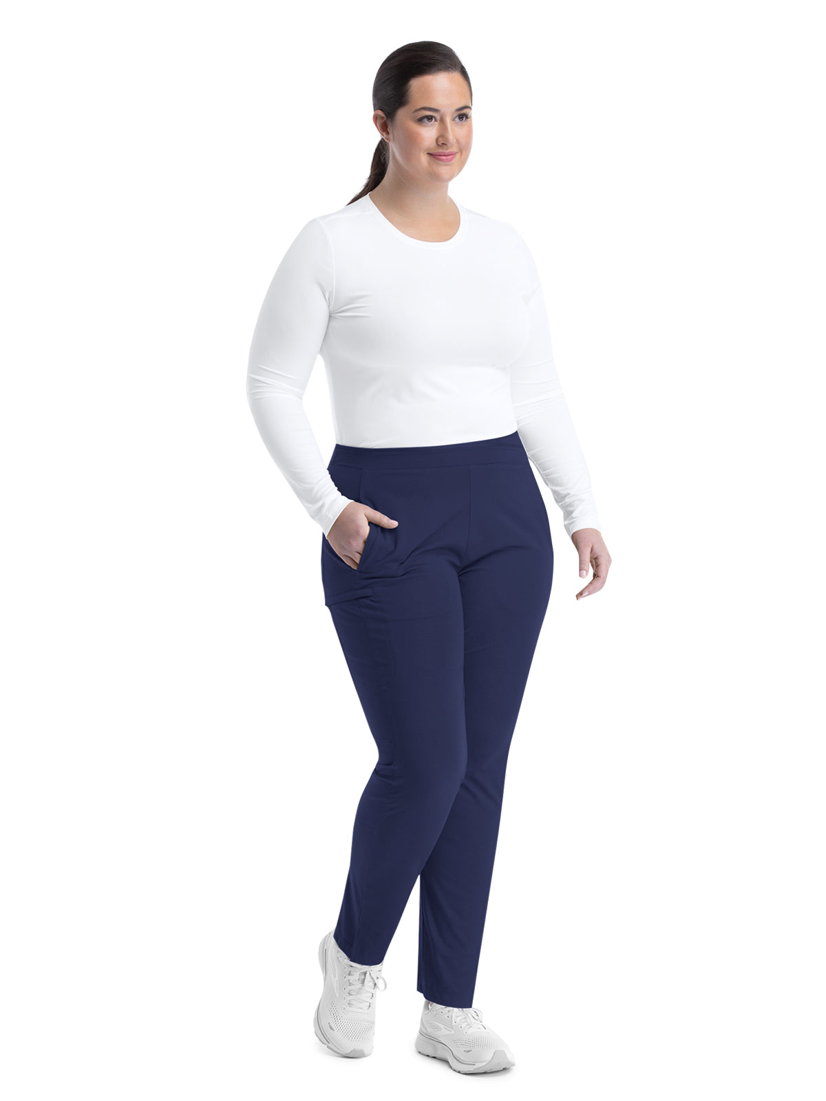 Women's Four-Pocket Wrapped Waist Tapered Pant - 60301 - Navy