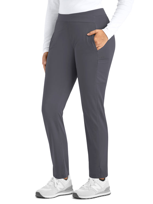 Women's Four-Pocket Wrapped Waist Tapered Pant - 60301 - Pewter