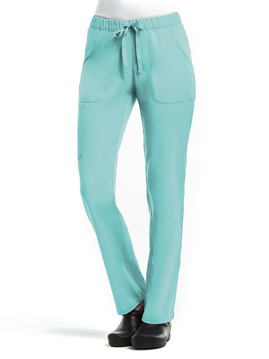 Women's Five-Pocket Full Elastic Pant - 6501 - Aruba Blue