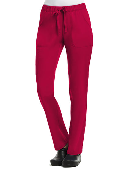 Women's Five-Pocket Full Elastic Pant - 6501 - Cherries Jubilee