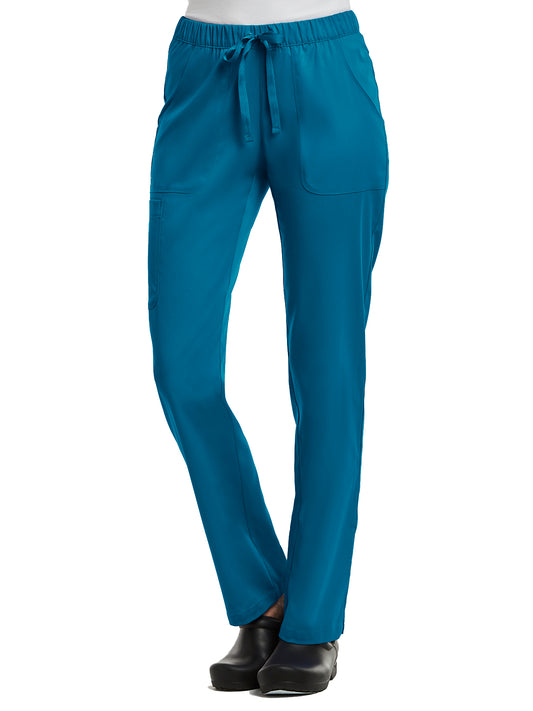 Women's Five-Pocket Full Elastic Pant - 6501 - Caribbean Blue