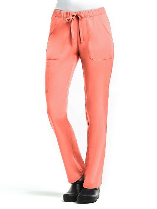 Women's Five-Pocket Full Elastic Pant - 6501 - Fresh Salmon