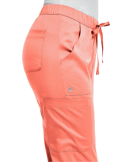 Women's Five-Pocket Full Elastic Pant - 6501 - Fresh Salmon