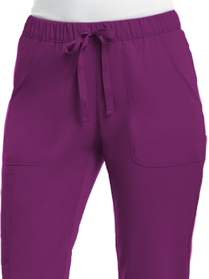 Women's Five-Pocket Full Elastic Pant - 6501 - Hollyhock