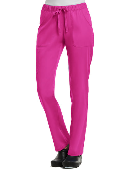 Women's Five-Pocket Full Elastic Pant - 6501 - Hot Pink