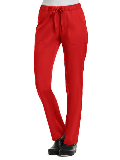 Women's Five-Pocket Full Elastic Pant - 6501 - Red