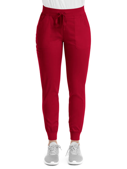 Women's Five-Pocket Yoga Waist Jogger Pant - 6502 - Red