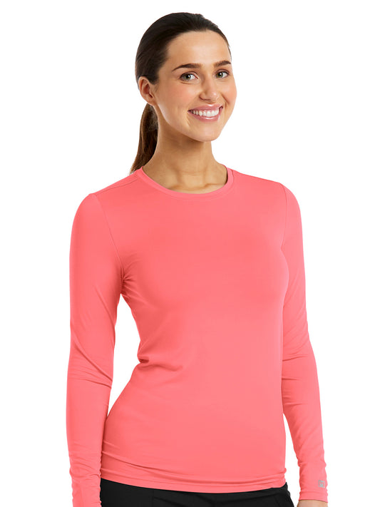 Women's Long Sleeve Underscrub Tee - 6609 - Coral