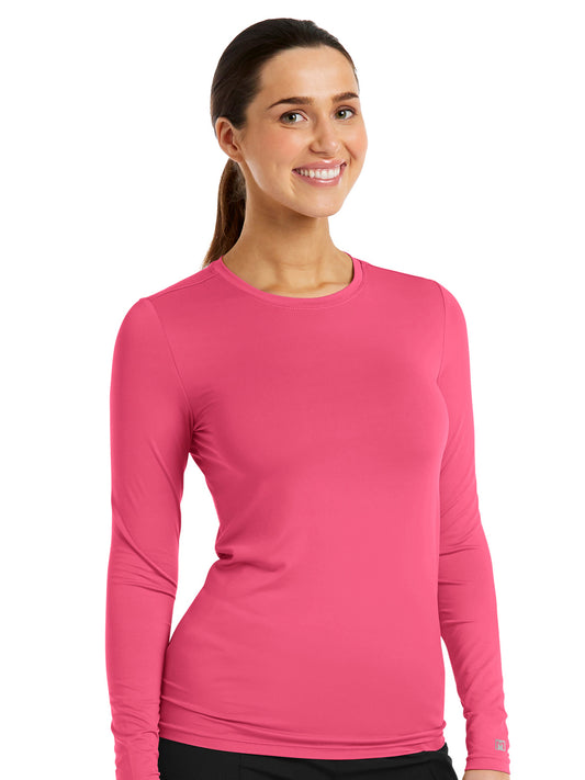 Women's Long Sleeve Underscrub Tee - 6609 - Hot Pink