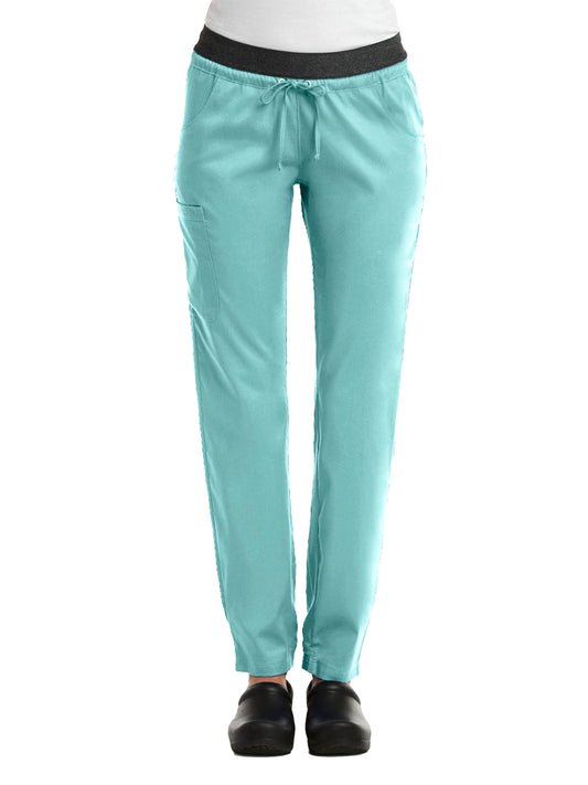 Women's Five-Pocket Contrast E-Band Pant - 6701 - Aruba Blue