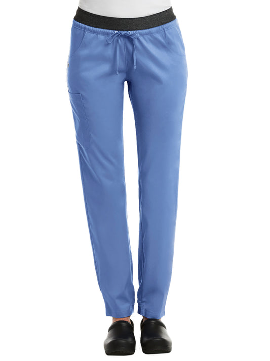 Women's Five-Pocket Contrast E-Band Pant - 6701 - Ceil Blue