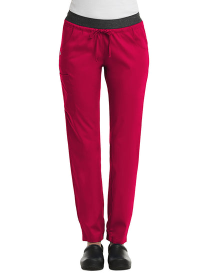 Women's Five-Pocket Contrast E-Band Pant - 6701 - Cherries Jubilee