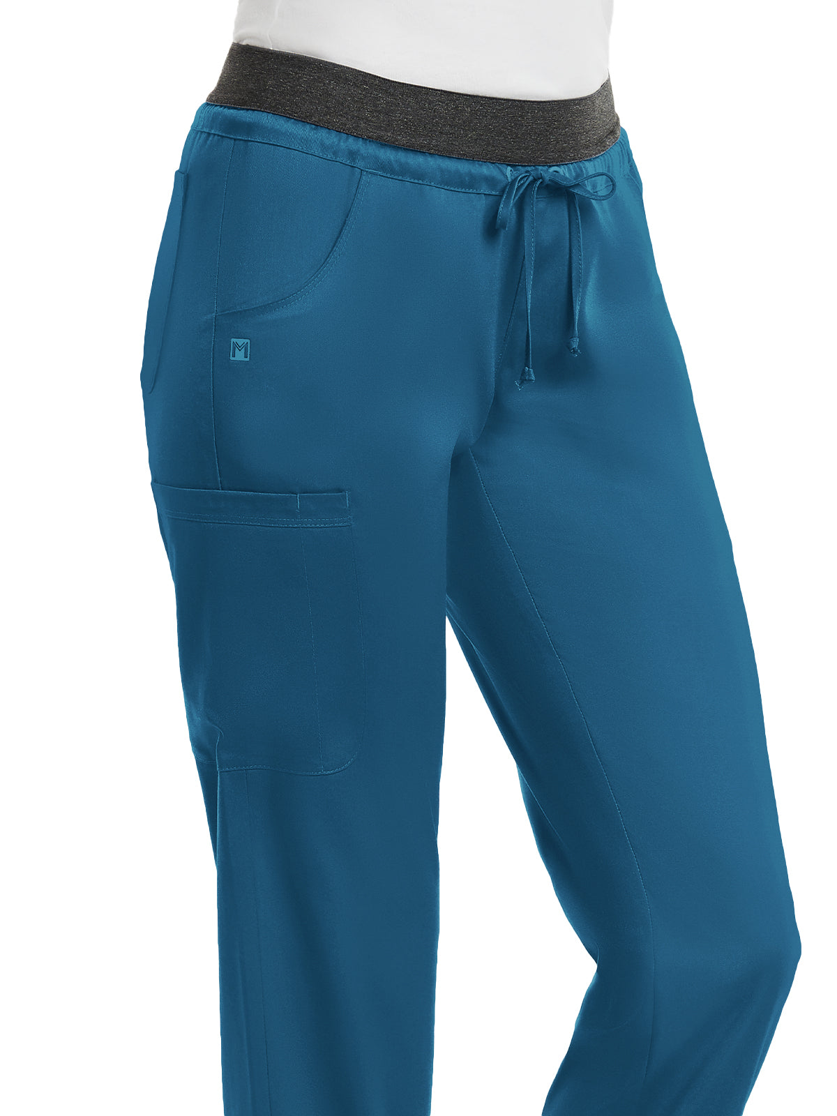 Women's Five-Pocket Contrast E-Band Pant - 6701 - Caribbean Blue