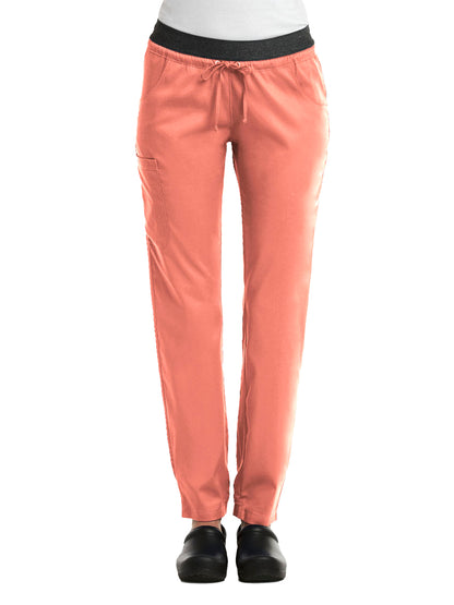 Women's Five-Pocket Contrast E-Band Pant - 6701 - Fresh Salmon