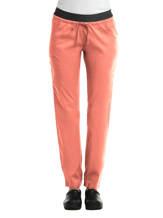 Women's Five-Pocket Contrast E-Band Pant - 6701 - Fresh Salmon