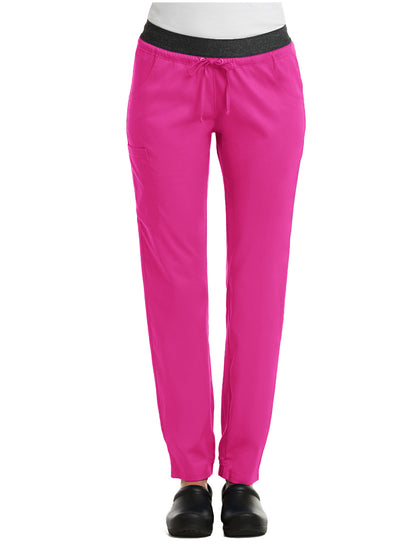 Women's Five-Pocket Contrast E-Band Pant - 6701 - Hot Pink