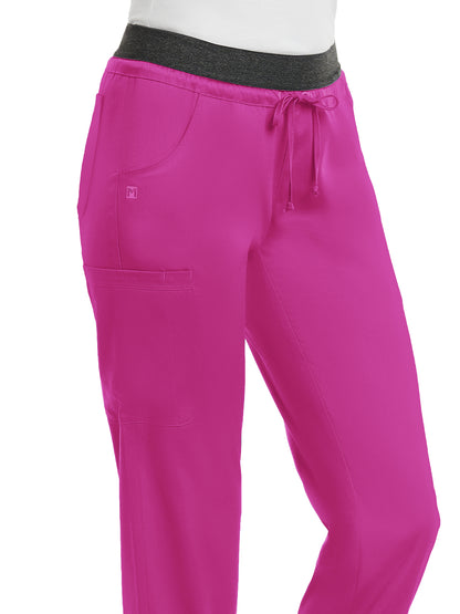 Women's Five-Pocket Contrast E-Band Pant - 6701 - Hot Pink