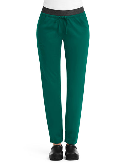 Women's Five-Pocket Contrast E-Band Pant - 6701 - Hunter Green