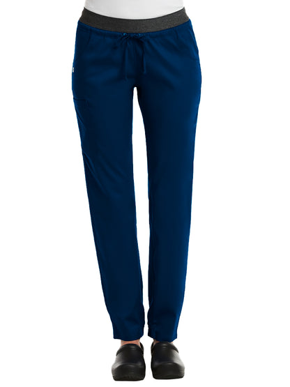 Women's Five-Pocket Contrast E-Band Pant - 6701 - Navy