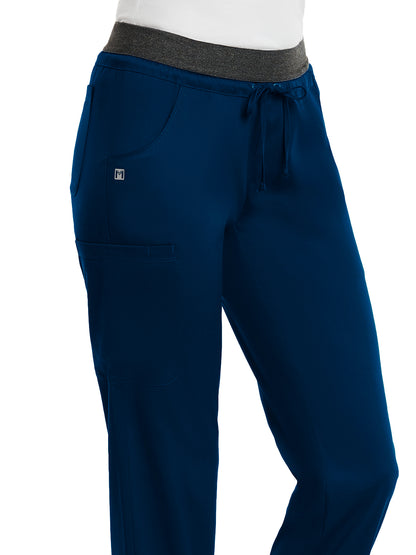 Women's Five-Pocket Contrast E-Band Pant - 6701 - Navy