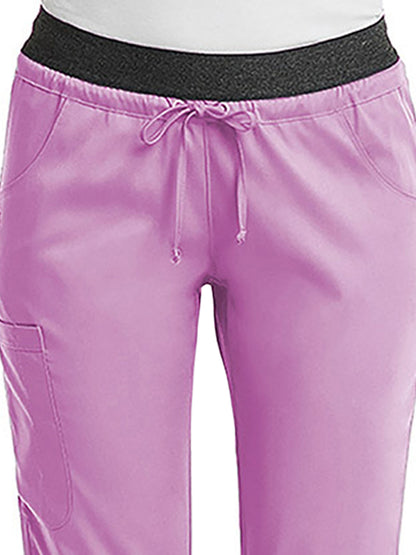 Women's Five-Pocket Contrast E-Band Pant - 6701 - Orchid Bouquet