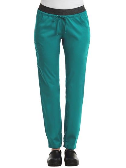 Women's Five-Pocket Contrast E-Band Pant - 6701 - Teal