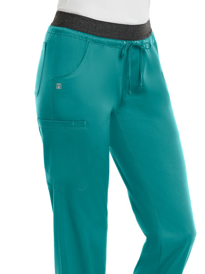 Women's Five-Pocket Contrast E-Band Pant - 6701 - Teal