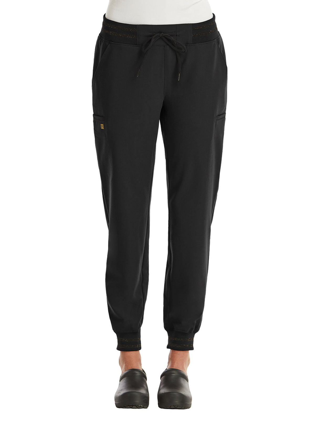 Women's Six-Pocket Full Waistband Jogger Pant - 6902 - Black