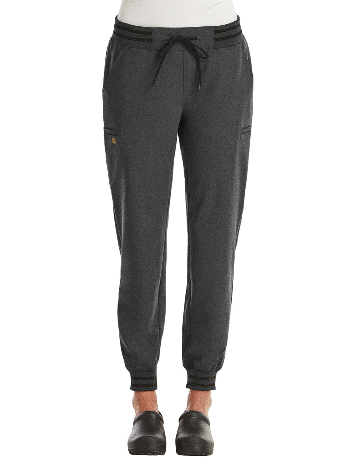 Women's Six-Pocket Full Waistband Jogger Pant - 6902 - Heather Grey