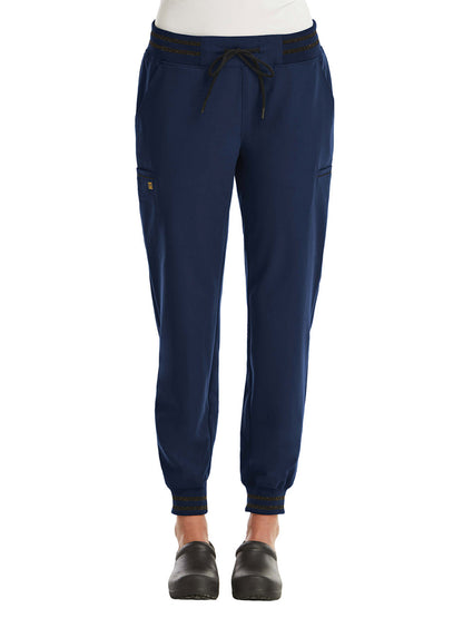 Women's Six-Pocket Full Waistband Jogger Pant - 6902 - Navy