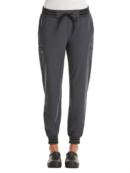 Women's Six-Pocket Full Waistband Jogger Pant - 6902 - Pewter