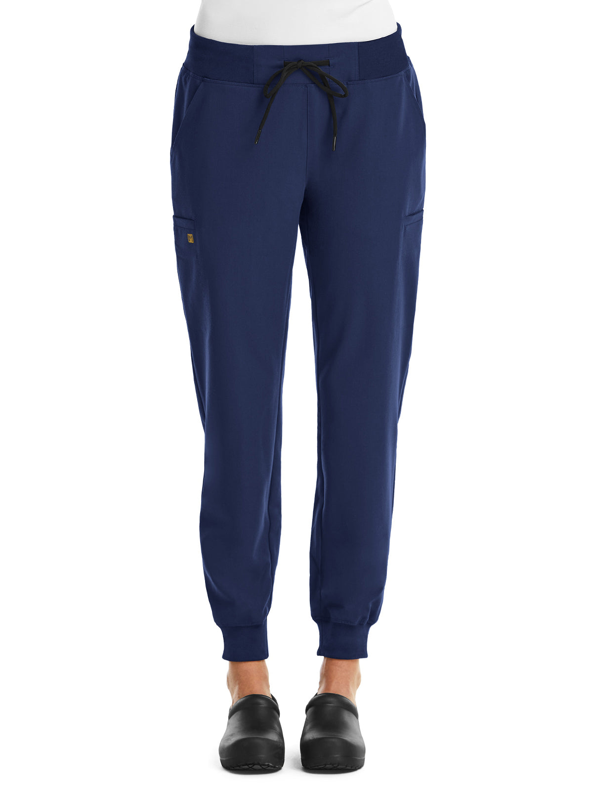 Women's Six-Pocket Mid Rise Convertible Drawcord Jogger Pant - 6903 - Navy