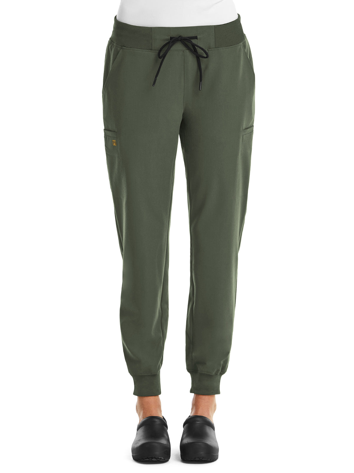 Women's Six-Pocket Mid Rise Convertible Drawcord Jogger Pant - 6903 - Olive