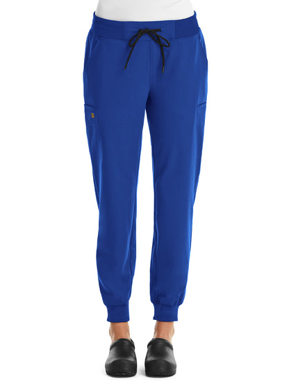 Women's Six-Pocket Mid Rise Convertible Drawcord Jogger Pant - 6903 - Royal Blue