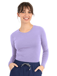 Women's Basic Long Sleeve Underscrub Tee - 6909 - Lavender