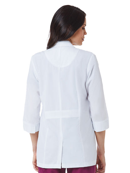 Women's 3/4-Sleeve Two-Pocket 28.5" Lab Coat - 7126 - White