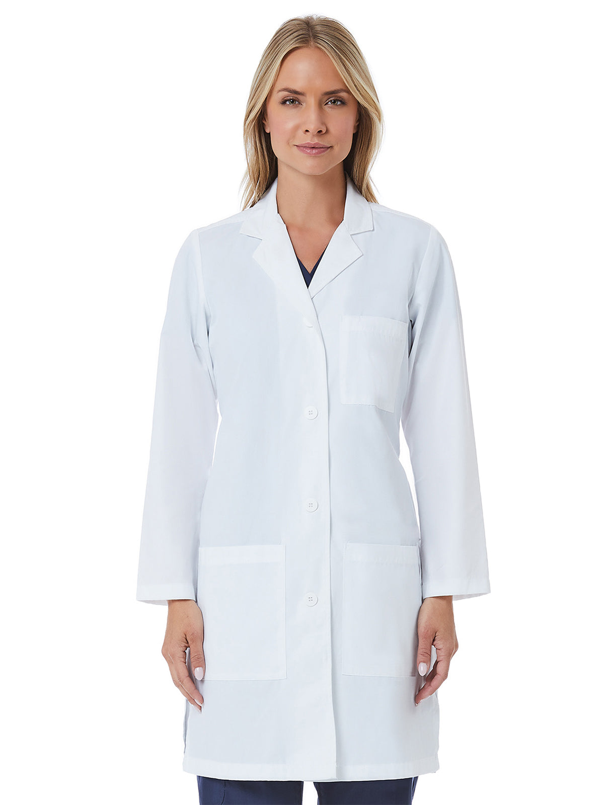 Women's Three-Pocket 37" Full-Length Lab Coat - 7156 - White