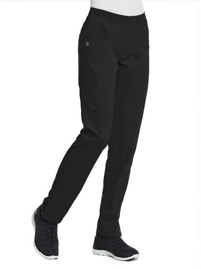 Women's Five-Pocket Full Elastic Pant - 7368 - Black