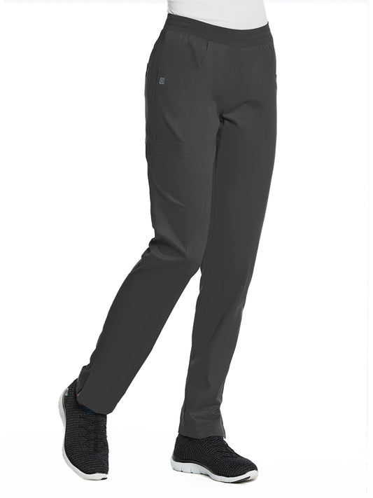 Women's Five-Pocket Full Elastic Pant - 7368 - Charcoal