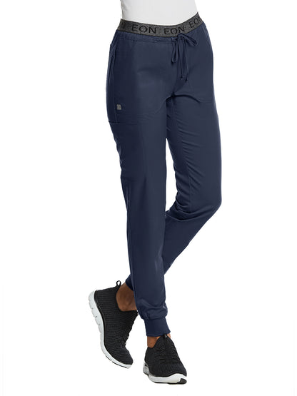 Women's Six-Pocket Full Elastic Pant - 7378 - Navy