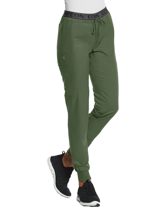 Women's Six-Pocket Full Elastic Pant - 7378 - Olive