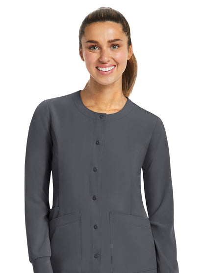 Women's Three-Pocket Round Neck Jacket - 7510 - Pewter