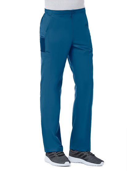 Men's Eight-Pocket Half Elastic Pant - 8308 - Caribbean Blue