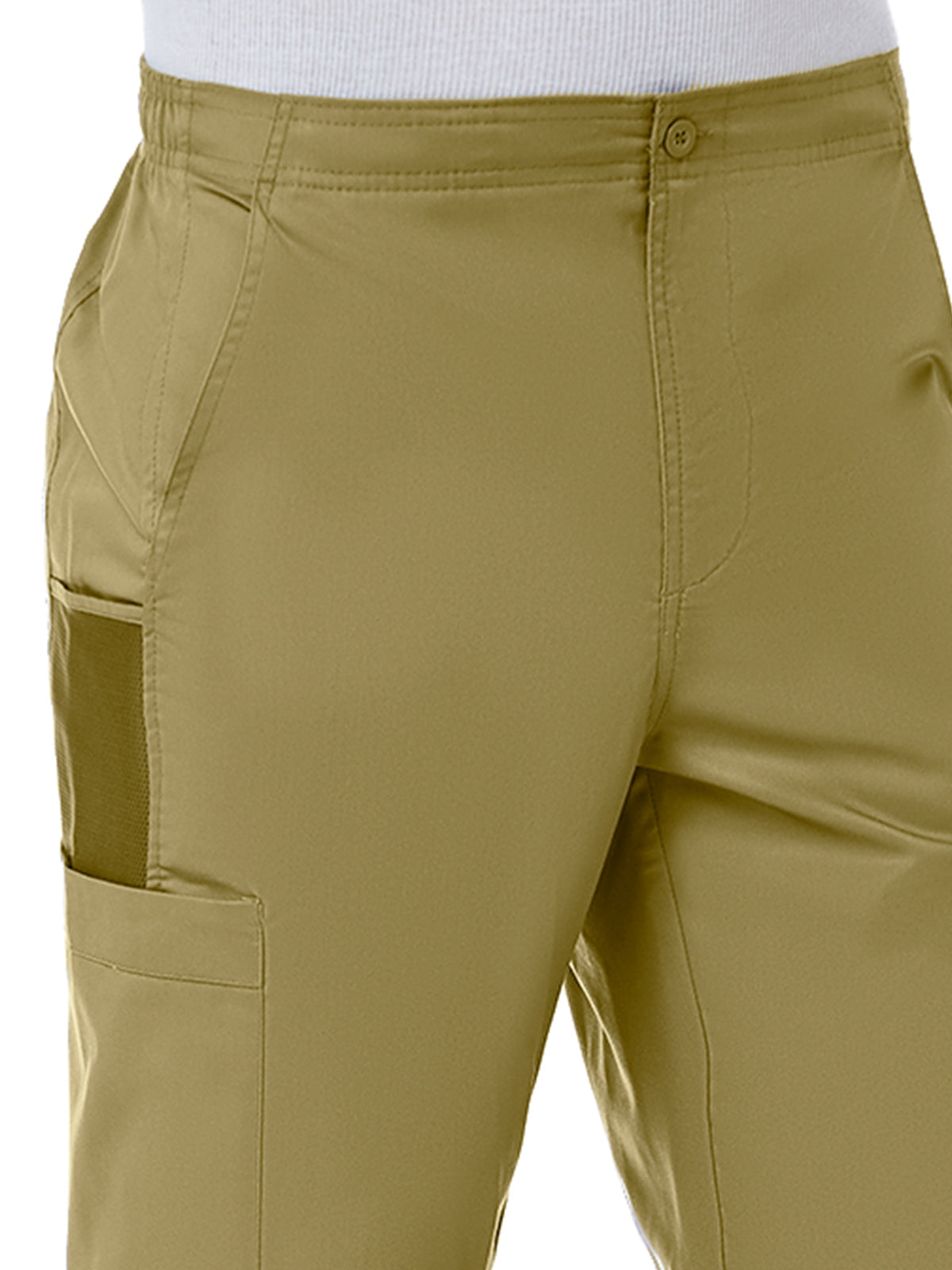 Men's Eight-Pocket Half Elastic Pant - 8308 - Khaki